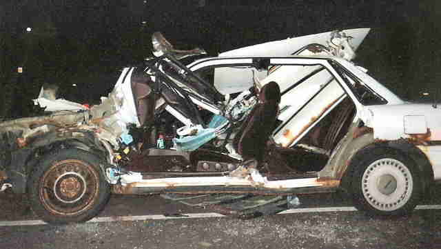 Mangled automobile