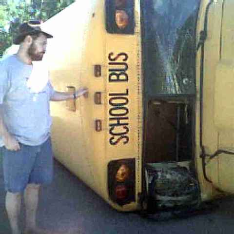 Cuyahoga Jones with school bus