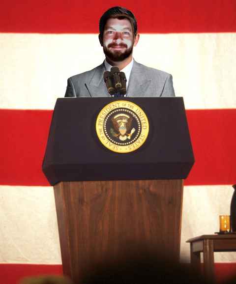 Cuyahoga Jones at presidential podium