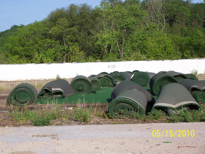 rolls of artificial turf