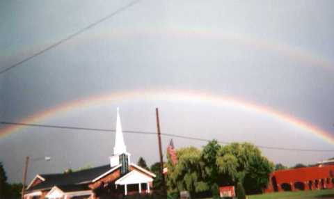 Little church, big rainbow